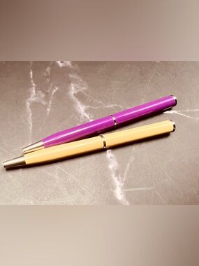 Coach 4” Purple OR Yan Yellow Metal Ballpoint Pens. $ per pen!!Buyers Choice